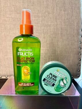 Set of Garnier Fructis Flat Iron Perfector and Finishing Paste